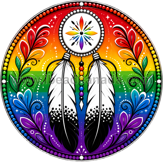 Epoxy Sticker Printed Round 1" Two-Spirit Pride 10/pk