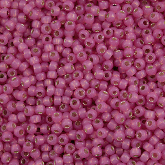 8/0 Toho Seed Beads #2106 Silver Lined Milky Mauve 8-9g Vial