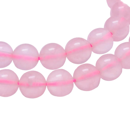 Madagascar Rose Quartz Beads (Natural) 6mm Round Grade AA 15-16" Strand