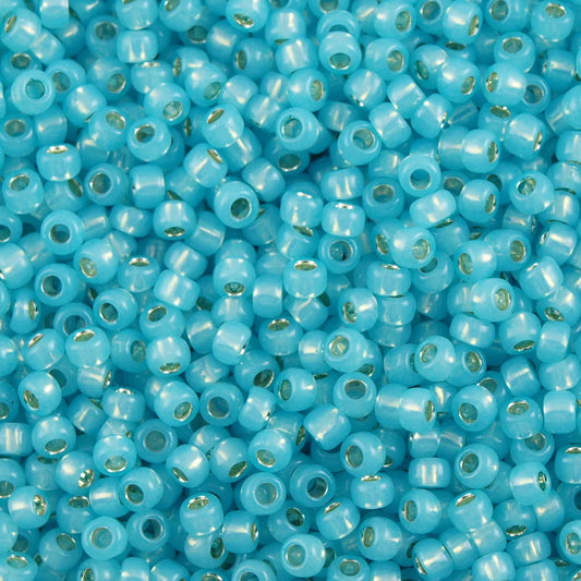 6/0 Toho Seed Beads #2117 Silver Lined Milky Aqua 8-9g Vial