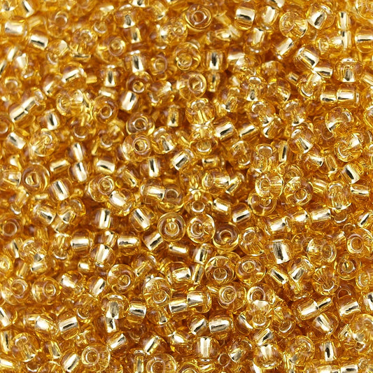 6/0 perles de rocaille Toho # 22 topaze légère doublée d'argent fiole de 8-9 g