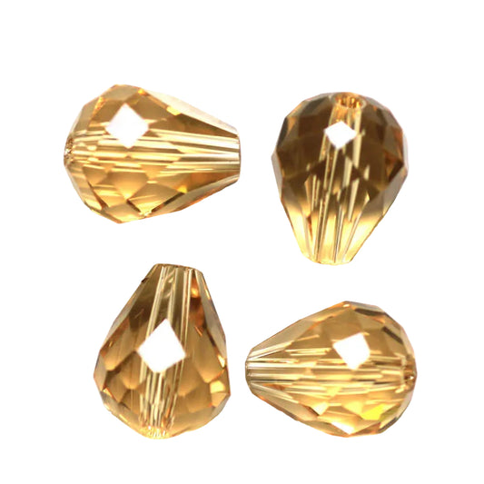 K9 Glass Teardrop Beads 12x10mm Gold Champagne 10/pk