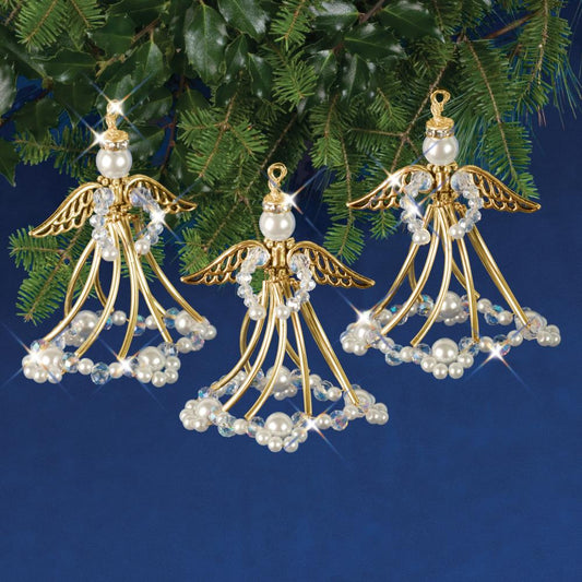 Solid Oak Nostalgic Christmas kit featuring Beaded golden angels ornaments