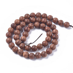 Wood Round Beads 8mm Natural Dragon Tree 15-16" Strand