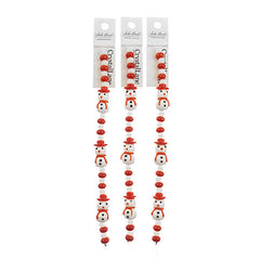Crystal Lane Holiday Lampwork Snowman Red Hat 7" Strand