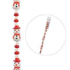 Crystal Lane Holiday Lampwork Snowman Red Hat 7" Strand