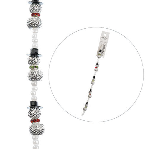 Crystal Lane Holiday Sparkly Snowman Stack 7" Strand