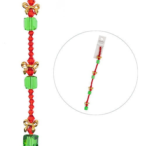Crystal Lane Holiday Green Present Stack 7" Strand