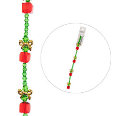 Crystal Lane Holiday Red Present Stack 7" Strand