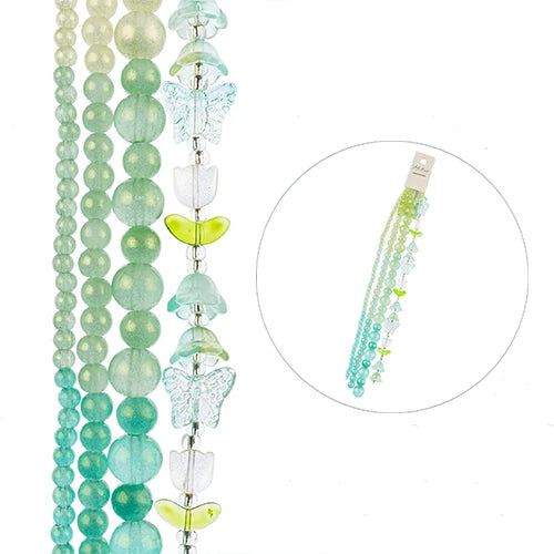 Crystal Lane Tulips, Butterflies, Rounds Green Stardust 7in