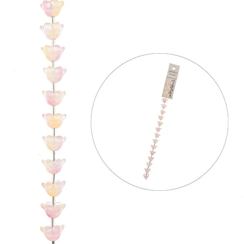 Crystal Lane Flowers 8x12mm Pink & Yellow Mix 7in