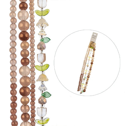 Crystal Lane Tulips, Pears & Rounds Brown Mix 7in