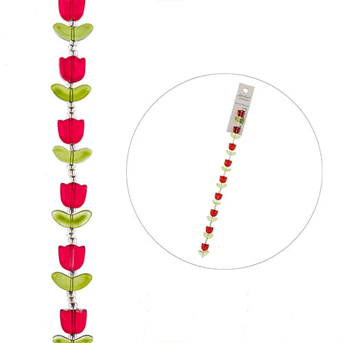 Crystal Lane Tulips 14x16mm Red 7in