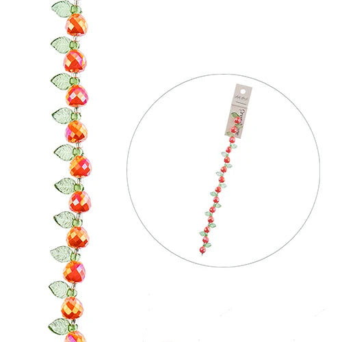 Crystal Lane Pears & Leaves Red 7in