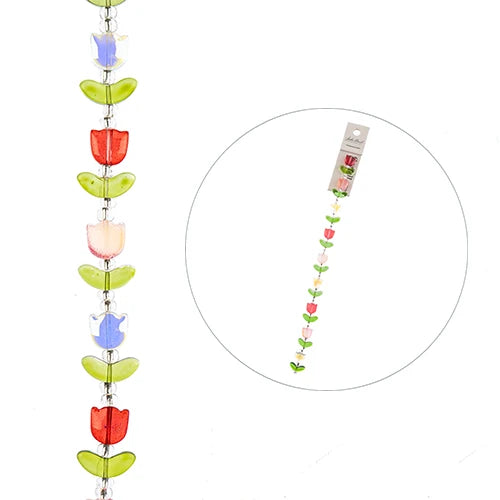 Crystal Lane Tulips 14x16mm Pink & Red 7in