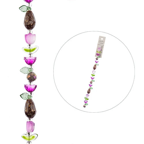 Crystal Lane Tulips, Lotus, Pears Purple 7in