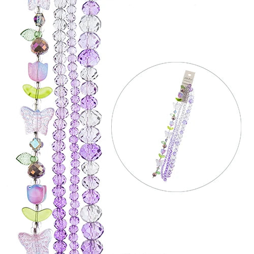 Crystal Lane Tulips, Butterflies & Pears Smoky Purple 7in