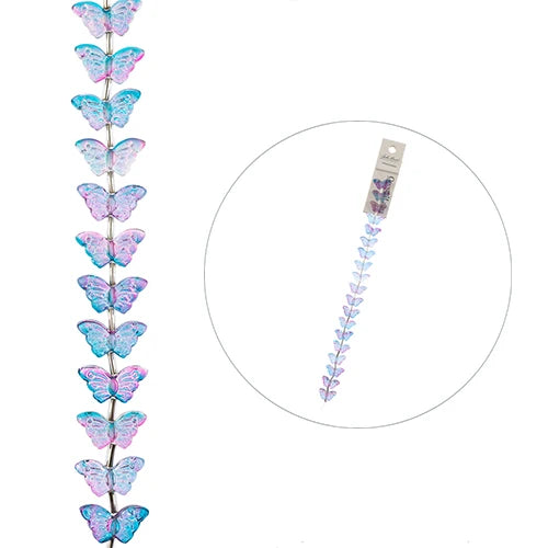Crystal Lane Butterflies 8x15mm Purple & Blue Mix 7in