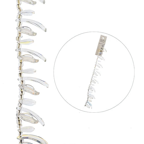 Crystal Lane Long Leaf, Teardrop & Leaf Crystal AB 7in