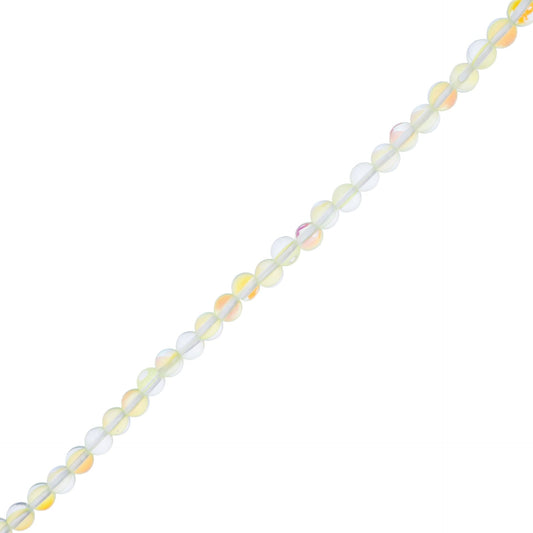 Crystal Lane Glow in the Dark 6mm Round Beads Yellow AB 7" Strand