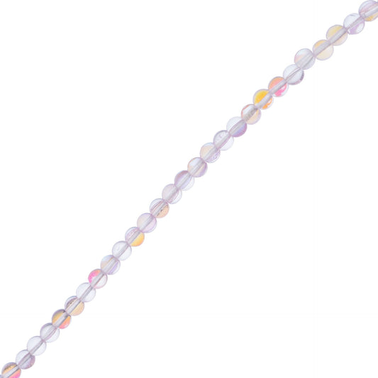 Crystal Lane Glow in the Dark 6mm Round Beads Purple AB 7" Strand