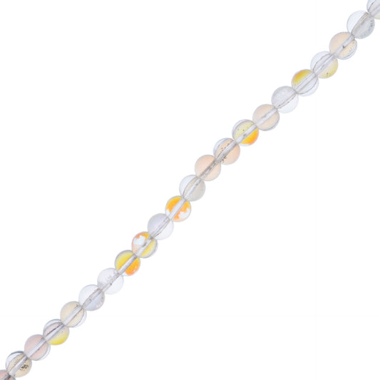 Crystal Lane Glow in the Dark 8mm Round Beads Crystal AB 7" Strand