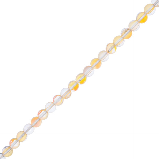 Crystal Lane Glow in the Dark 8mm Round Beads Orange AB 7" Strand