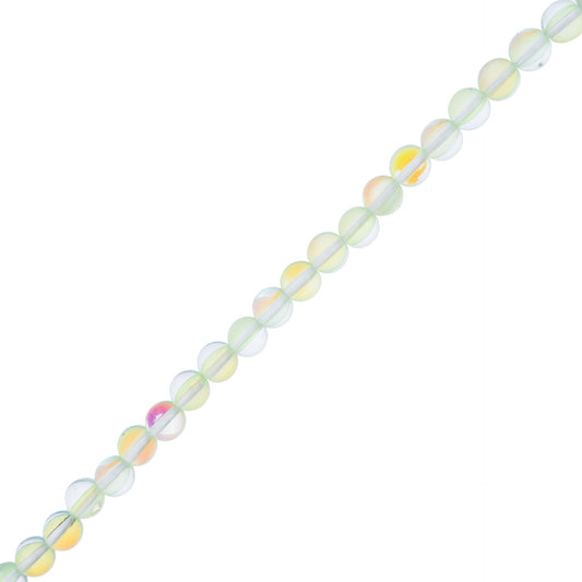 Crystal Lane Glow in the Dark 8mm Round Beads Green AB 7" Strand