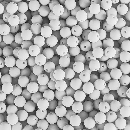 Czech Glass Beads 4mm Round Velvet White 46/Strand