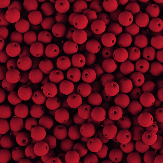 Czech Glass Beads 4mm Round Velvet Cherry 46/Strand