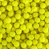 Czech Glass Beads 6mm Round Velvet Neon Yellow 30/Strand