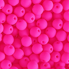 Czech Glass Beads 8mm Round Velvet Neon Pink 23/Strand