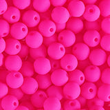 Czech Glass Beads 8mm Round Velvet Neon Pink 23/Strand