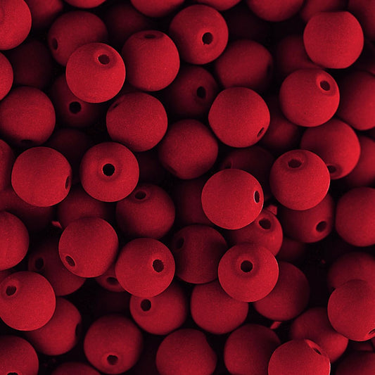 Czech Glass Beads 8mm Round Velvet Cherry 23/Strand