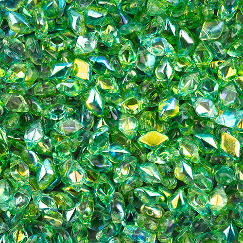 Matubo Czech Gemduo Beads Summer Rainbow Green 13g