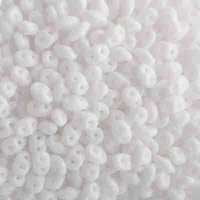 Matubo Czech Superduo Beads Chalk White 22g