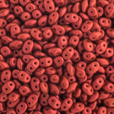 Matubo Czech Superduo Beads Chalk Lava Red 22g
