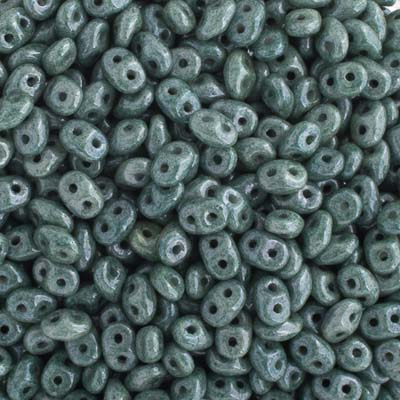 Matubo Czech Superduo Beads Chalk Green Luster 22g