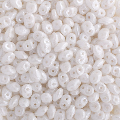 Matubo Czech Superduo Beads Chalk White Luster 22g
