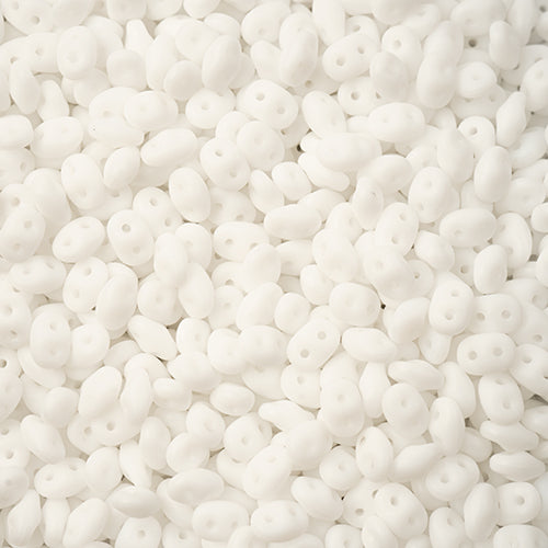 Matubo Czech Superduo Beads Chalk White Matte 22g