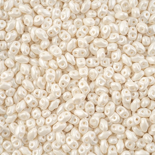 Matubo Czech Miniduo Beads Pearl Shine White 13g