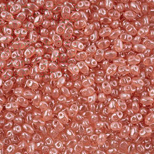 Matubo Czech Miniduo Beads Opal Rose White Luster 13g
