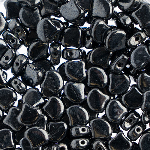 Matubo Czech Ginko Beads Jet Hematite 12g