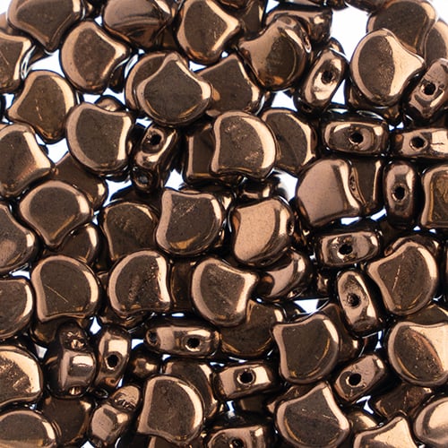 Matubo Czech Ginko Beads Jet Bronze Luster 12g