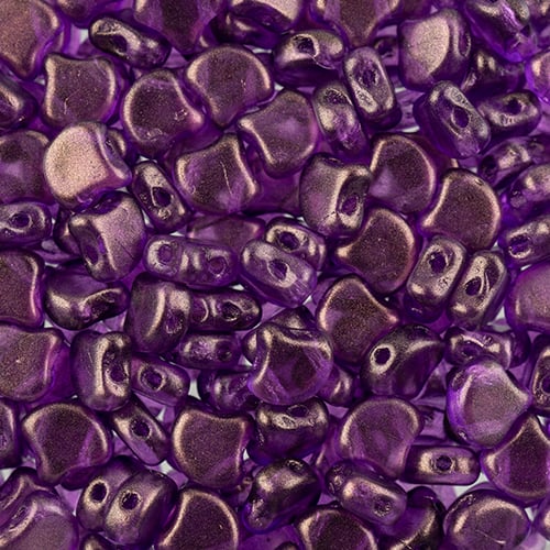 Matubo Czech Ginko Beads Crystal Halo Magenta 12g
