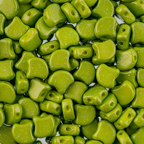 Matubo Czech Ginko Beads Stardance Olive Green 12g