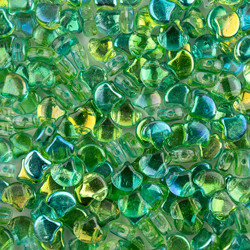 Matubo Czech Ginko Beads Summer Rainbow Green 12g