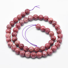 6mm Marble Cranberry (Natural/Dyed) Beads 15-16" Strand