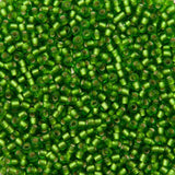 8/0 Toho Seed Beads #27f Silver Lined Frosted Peridot 8-9g Vial