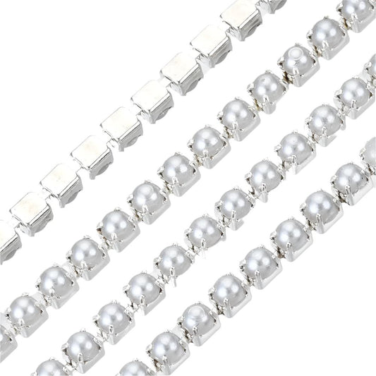 Metal Pearl Banding 2mm Silver by the Yard